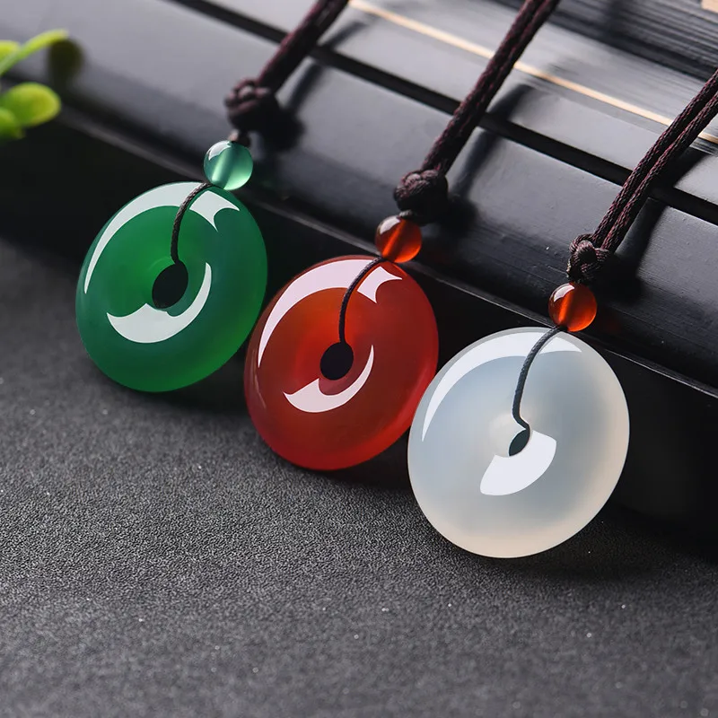 Women'S Fashion Jewellery - Natural multicolorido jade donut pingente ágata