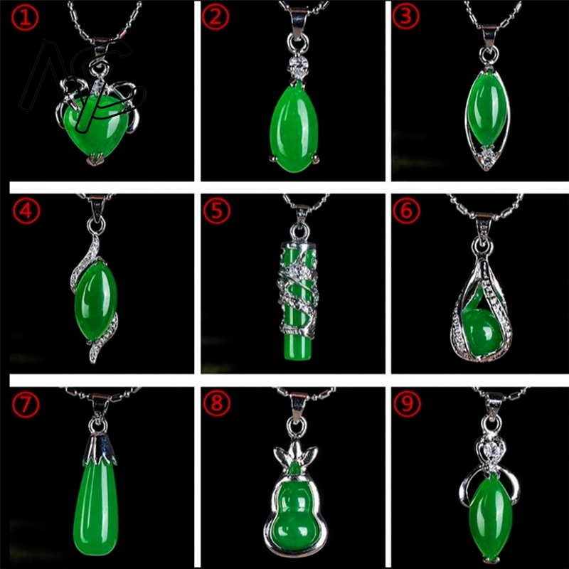Women'S Fashion Jewellery - 925 prata chinês verde jade gota