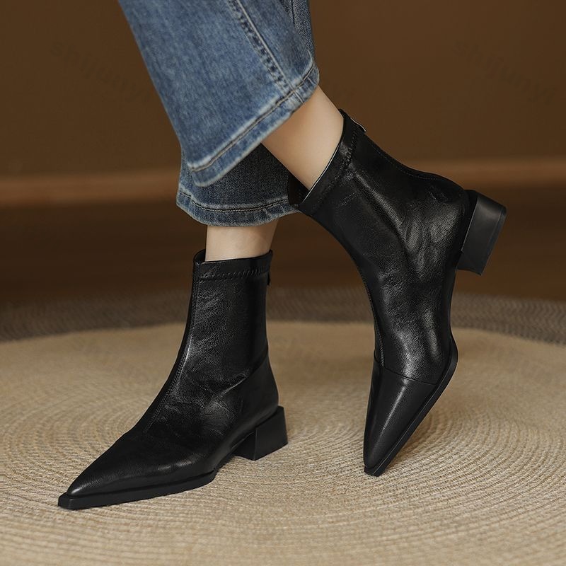 Mulheres apontou botas curtas  - Women'S Fashion Korea avaliação e preço