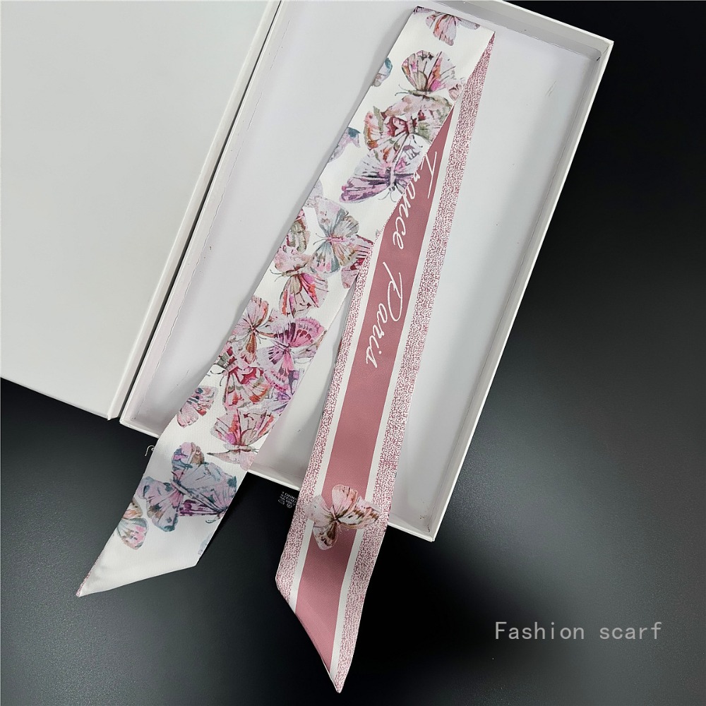 Lenço floral leve feminino, ac - Women Fashion Necktie avaliação e preço