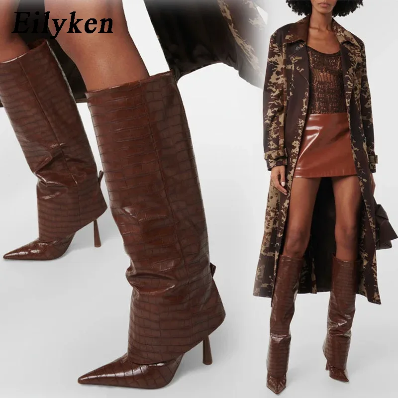 Eilyken 2027 Botas Femininas d - Women'S Fashion Knee High Boots avaliação e preço
