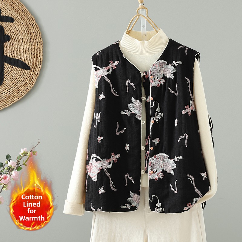 Colete Elegante Bordado Femini - Women'S Fashion Vest Tops avaliação e preço
