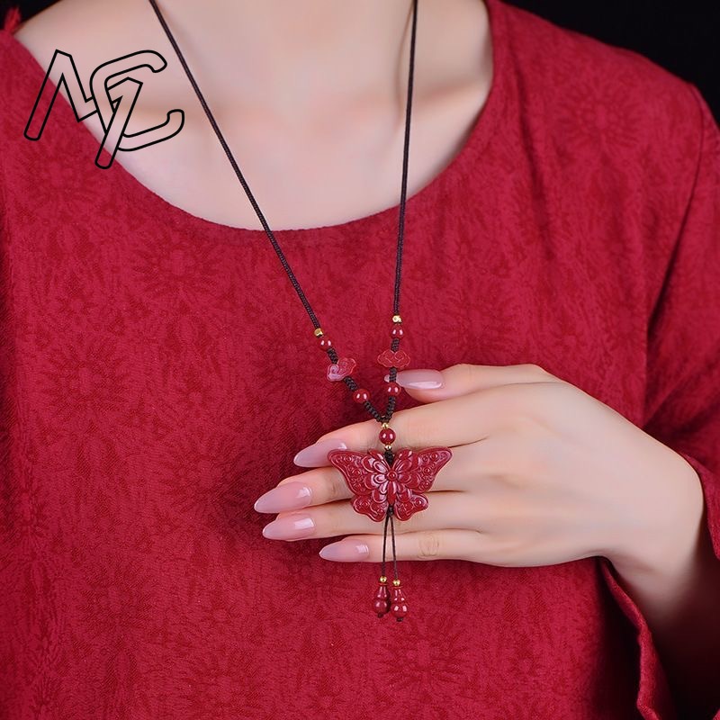 Moda vermelho cinábrio jade bo - Women'S Fashion Jewellery avaliação e preço