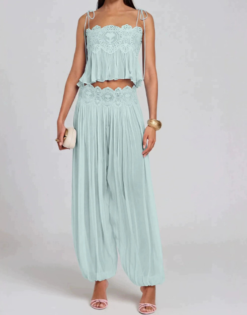 Conjunto Feminino de Calça Lon - Lace Trim Cami avaliação e preço