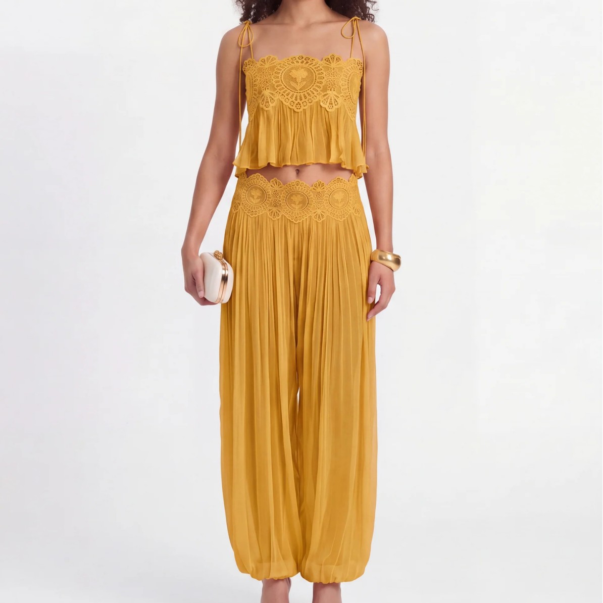 Conjunto Feminino de Calça Lon - Lace Trim Cami avaliação e preço