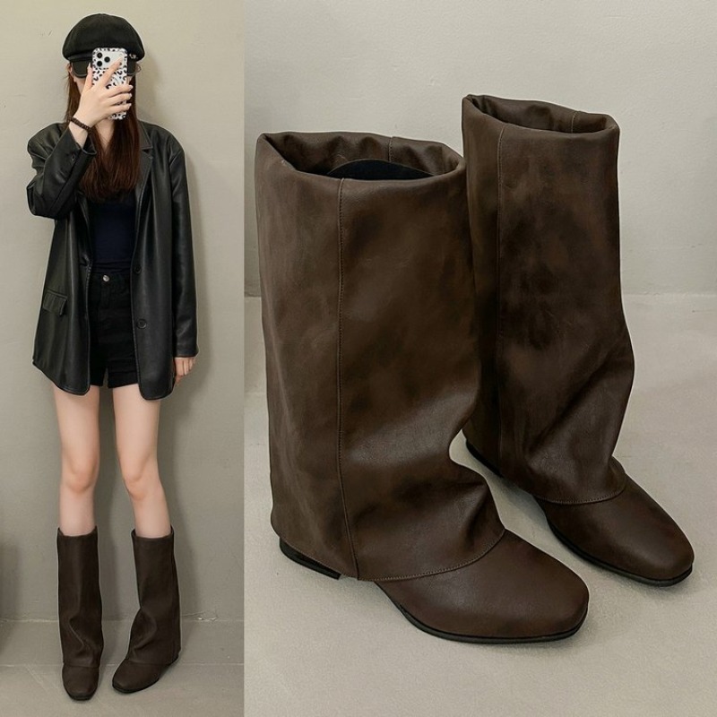 Botas Femininas de Moda Vintag - Women'S Fashion Knee High Boots avaliação e preço
