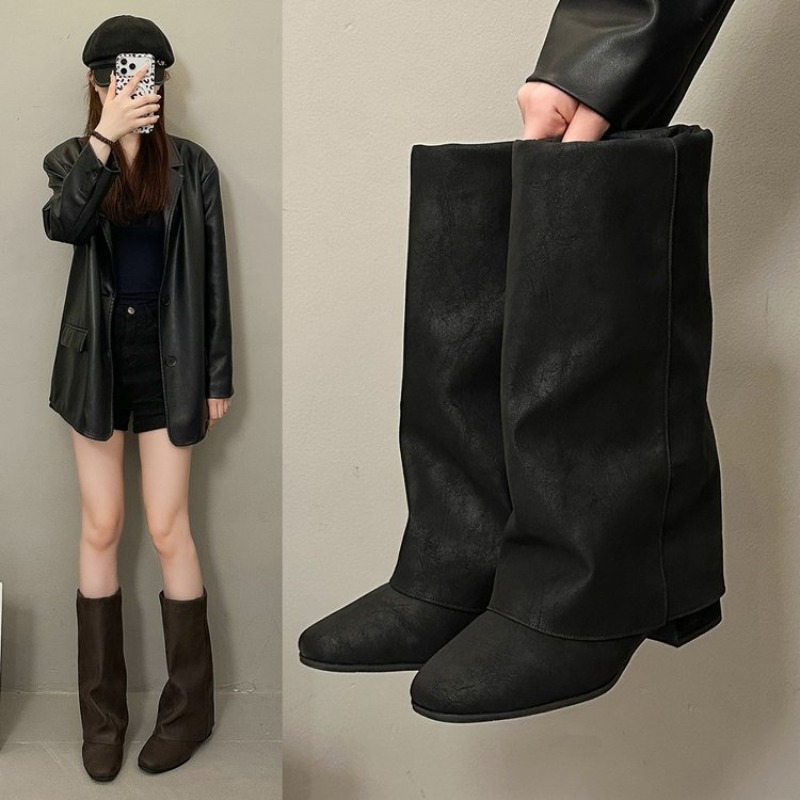 Botas Femininas de Moda Vintag - Women'S Fashion Knee High Boots avaliação e preço