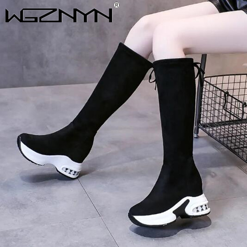 Inverno quente plataforma gros - Women'S Fashion Knee High Boots avaliação e preço