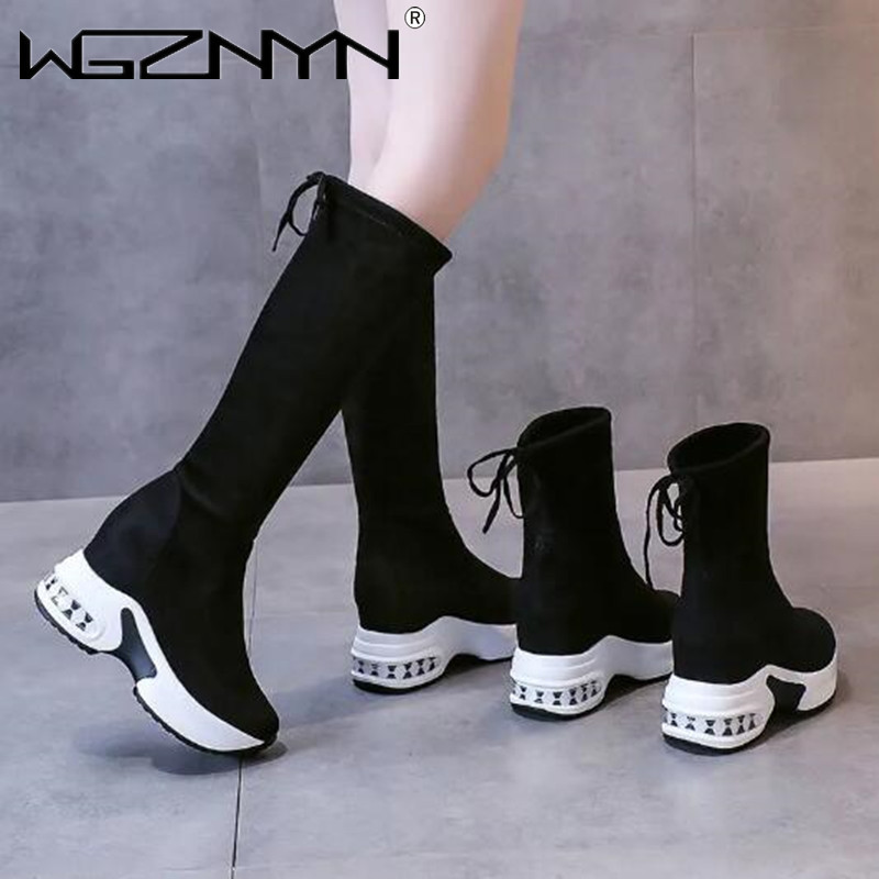 Inverno quente plataforma gros - Women'S Fashion Knee High Boots avaliação e preço