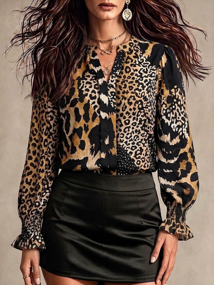 Camisa Blusa Elegante de Moda  - Women Fashion Necktie avaliação e preço